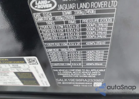 2024 Land Rover Range Rover P530 Autobiography from USA, damaged, VIN SALK19E98RA233982